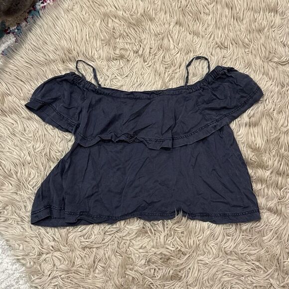 Free People gray Off-Shoulder Blouse - Picture 1 of 4